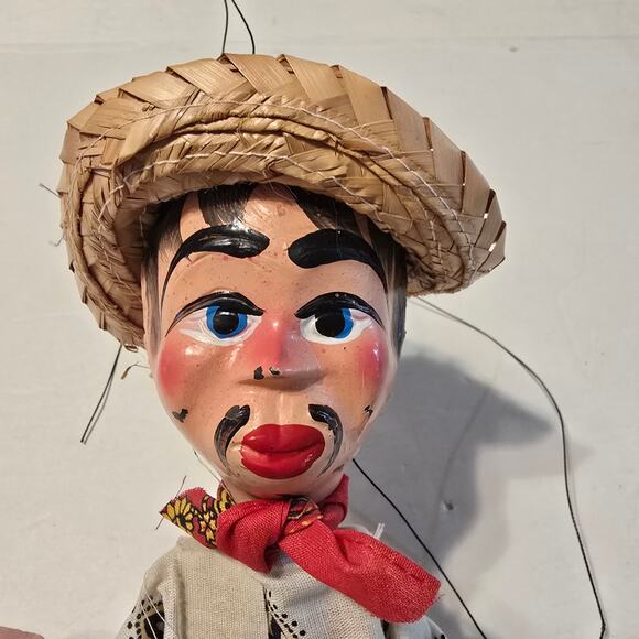 Mexican Marionette Puppet Man String Puppet ~14" - Picture 2 of 9